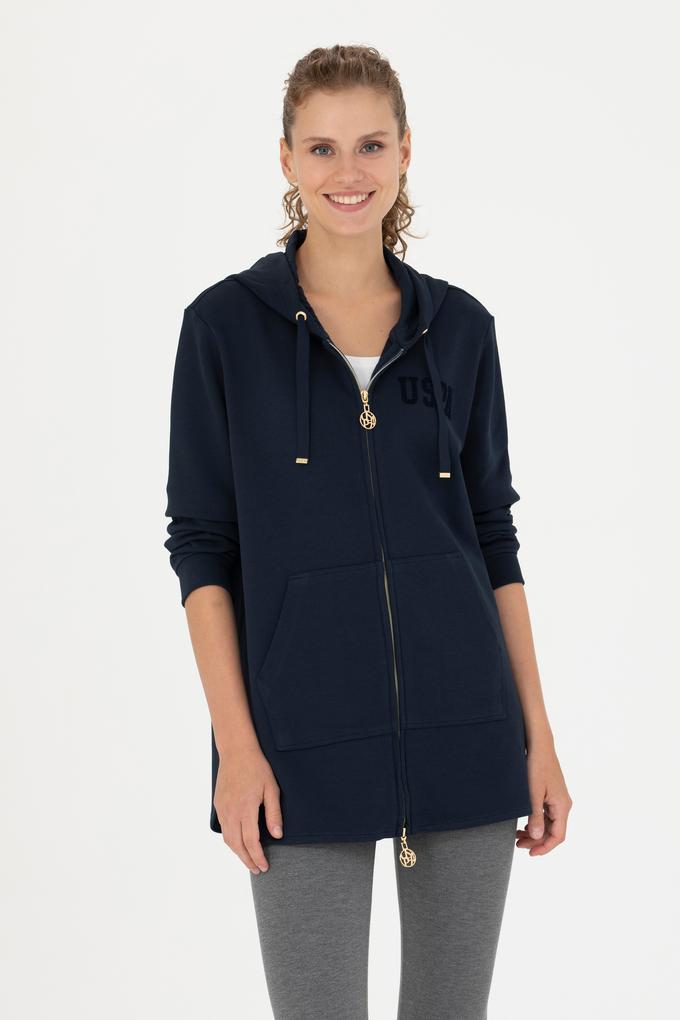 Kadın Lacivert Kapüşonlu Sweatshirt