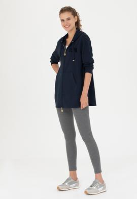 Kadın Lacivert Kapüşonlu Sweatshirt - 50273789004