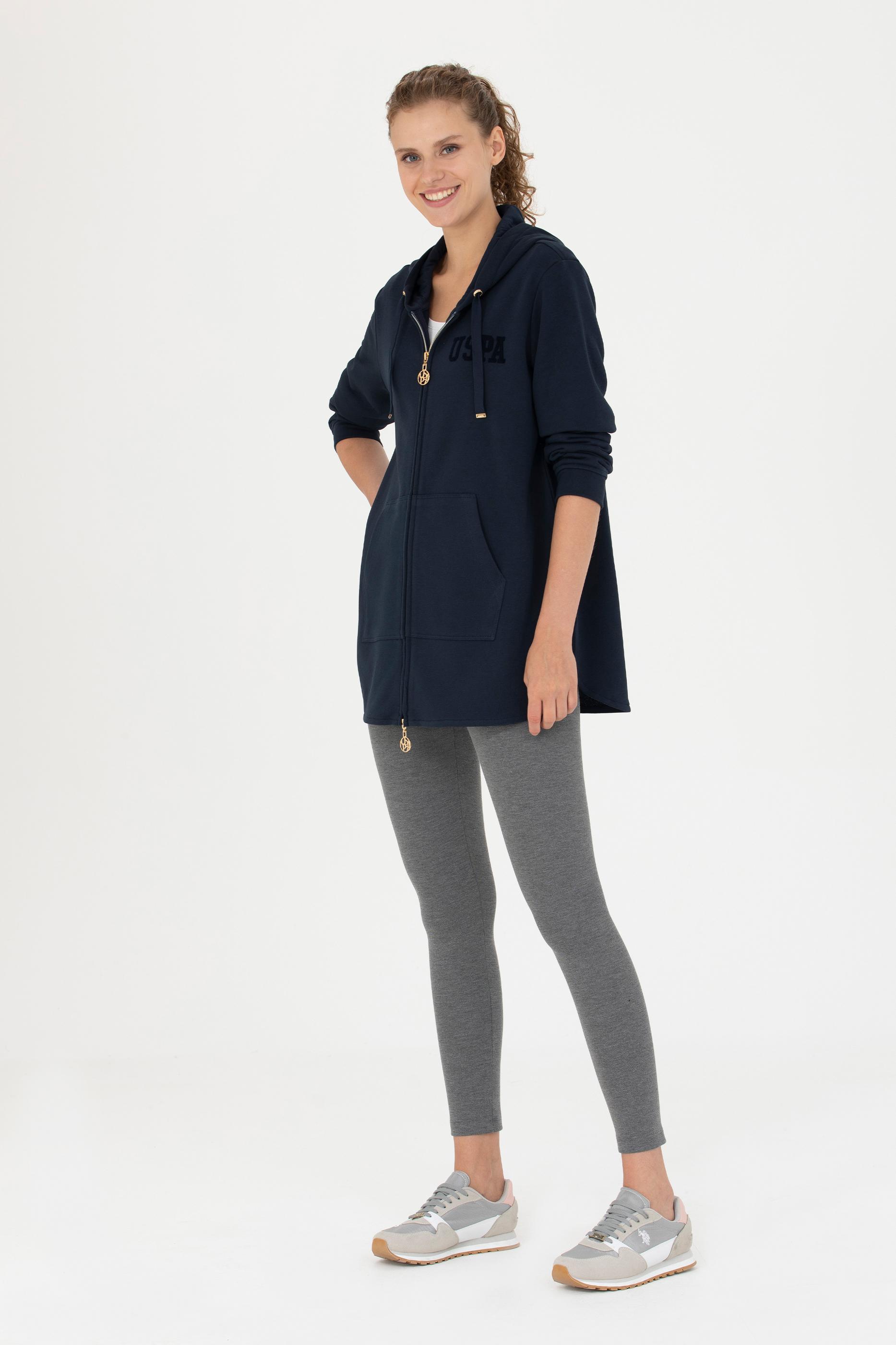 Kadın Lacivert Kapüşonlu Sweatshirt