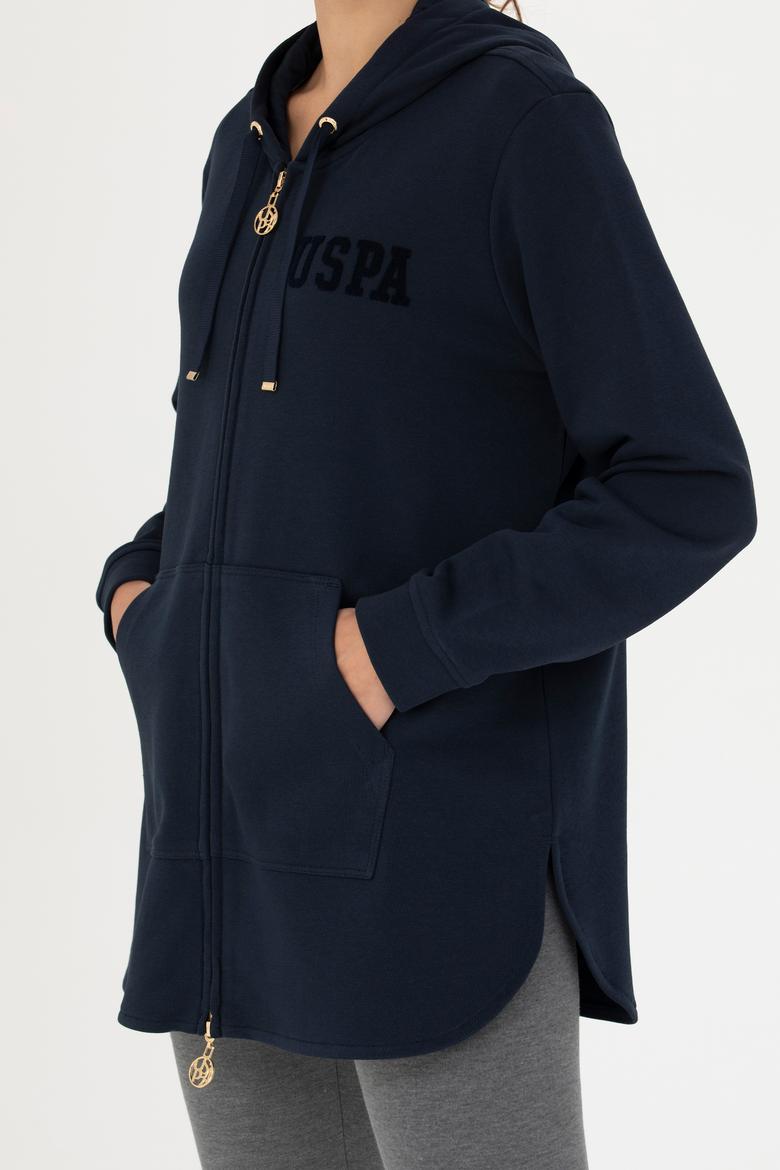 Kadın Lacivert Kapüşonlu Sweatshirt - 50273789004