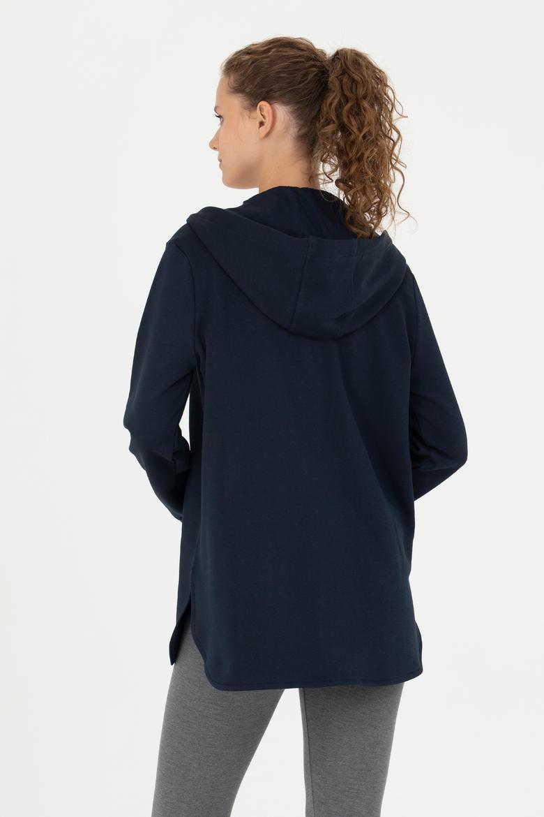 Kadın Lacivert Kapüşonlu Sweatshirt - 50273789004