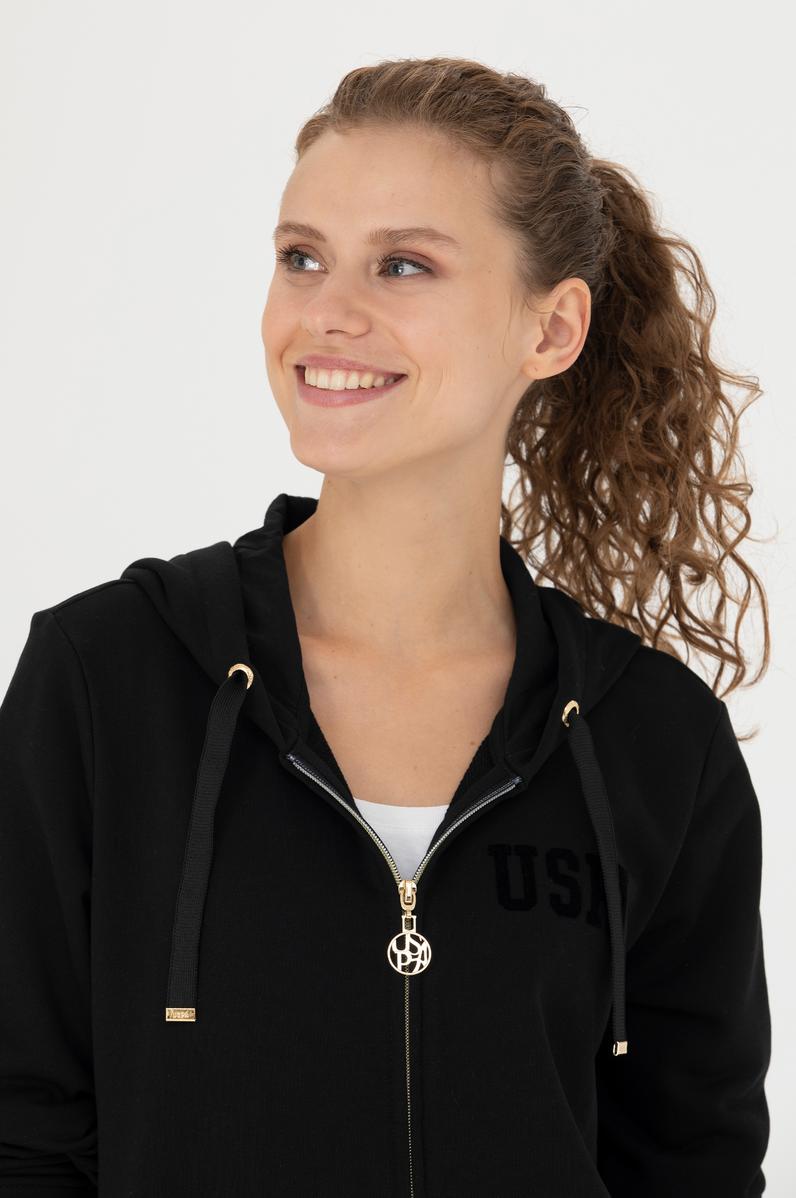 Kadın Siyah Kapüşonlu Sweatshirt