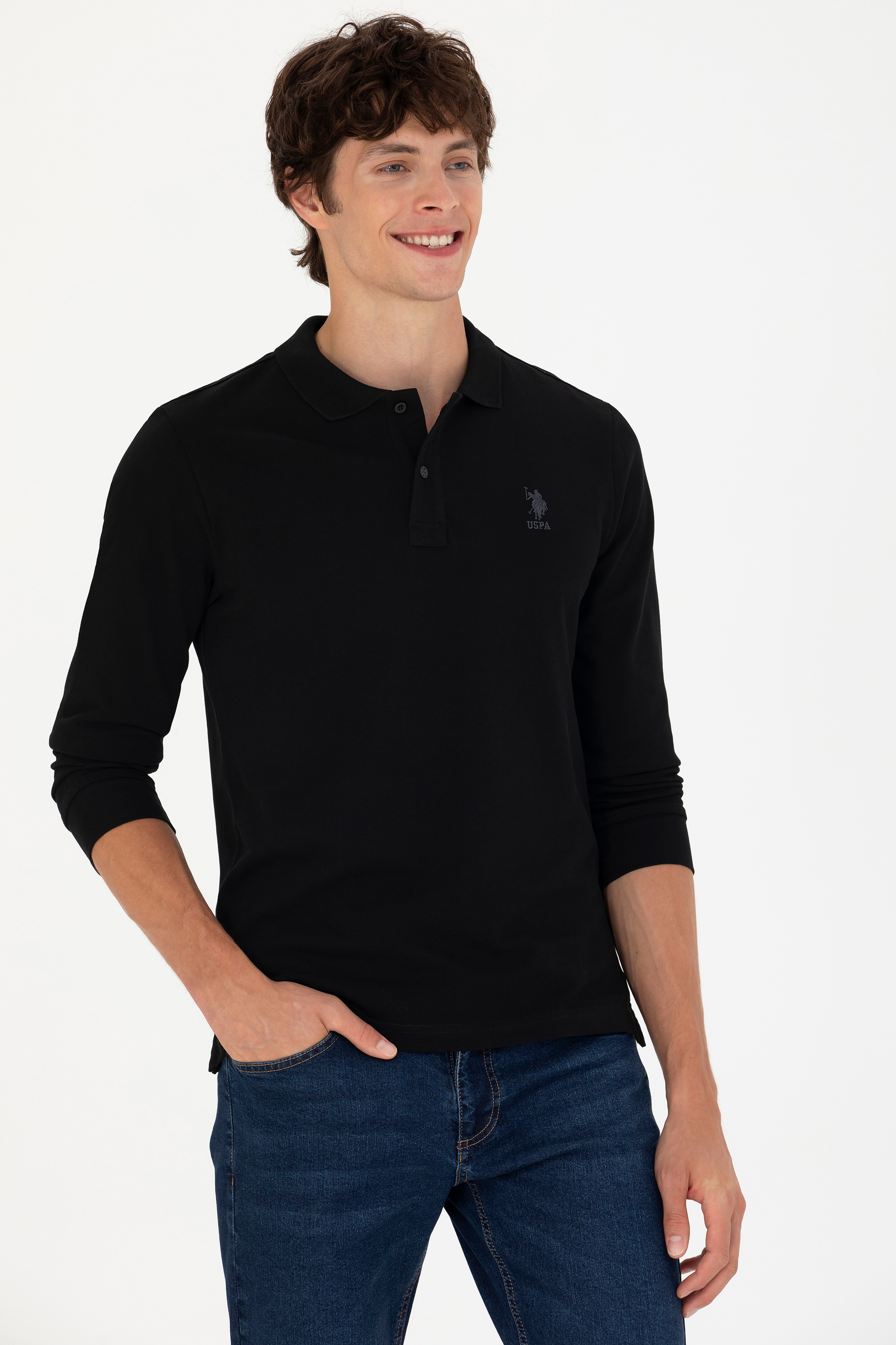 Erkek Siyah Basic Sweatshirt