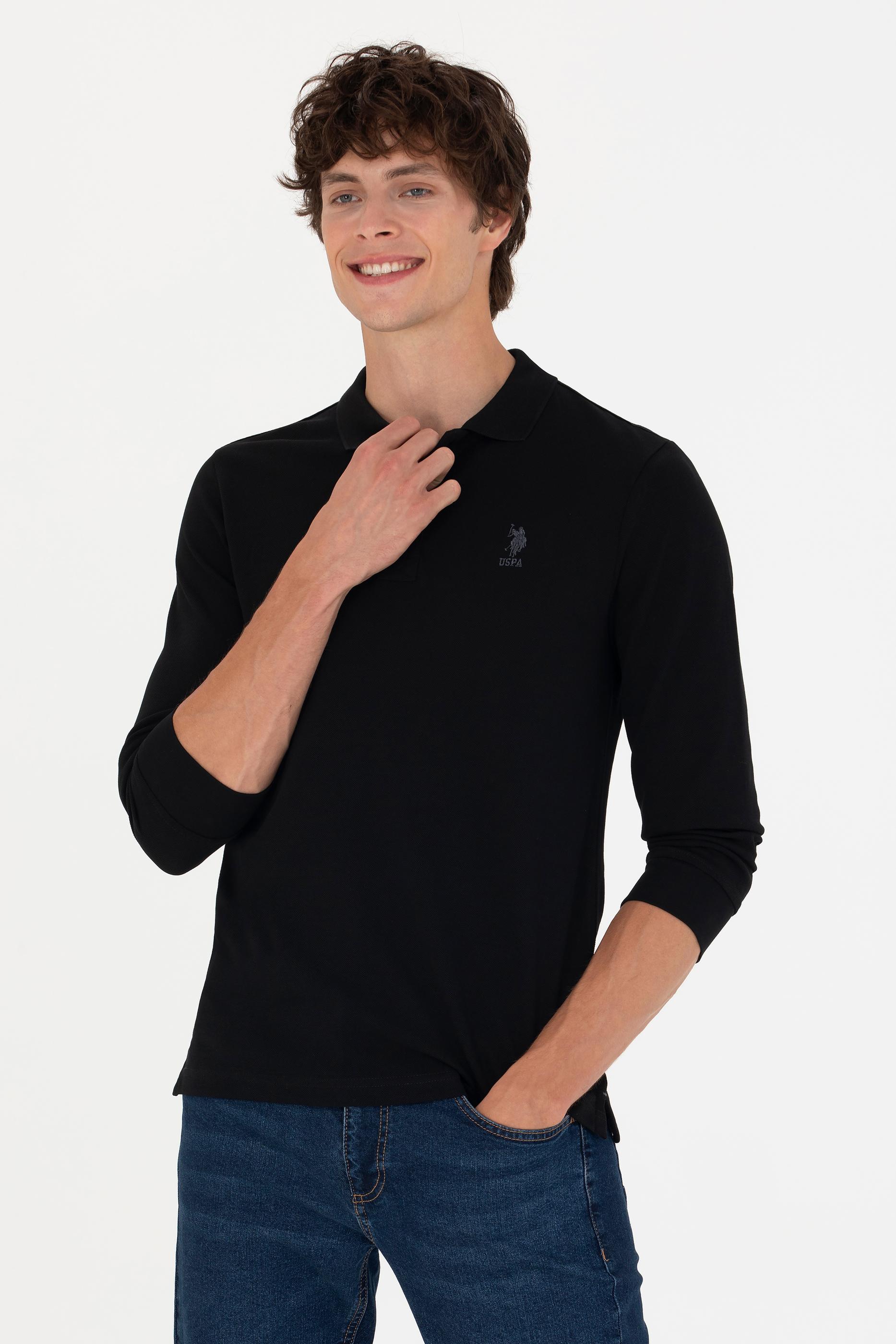 Erkek Siyah Basic Sweatshirt