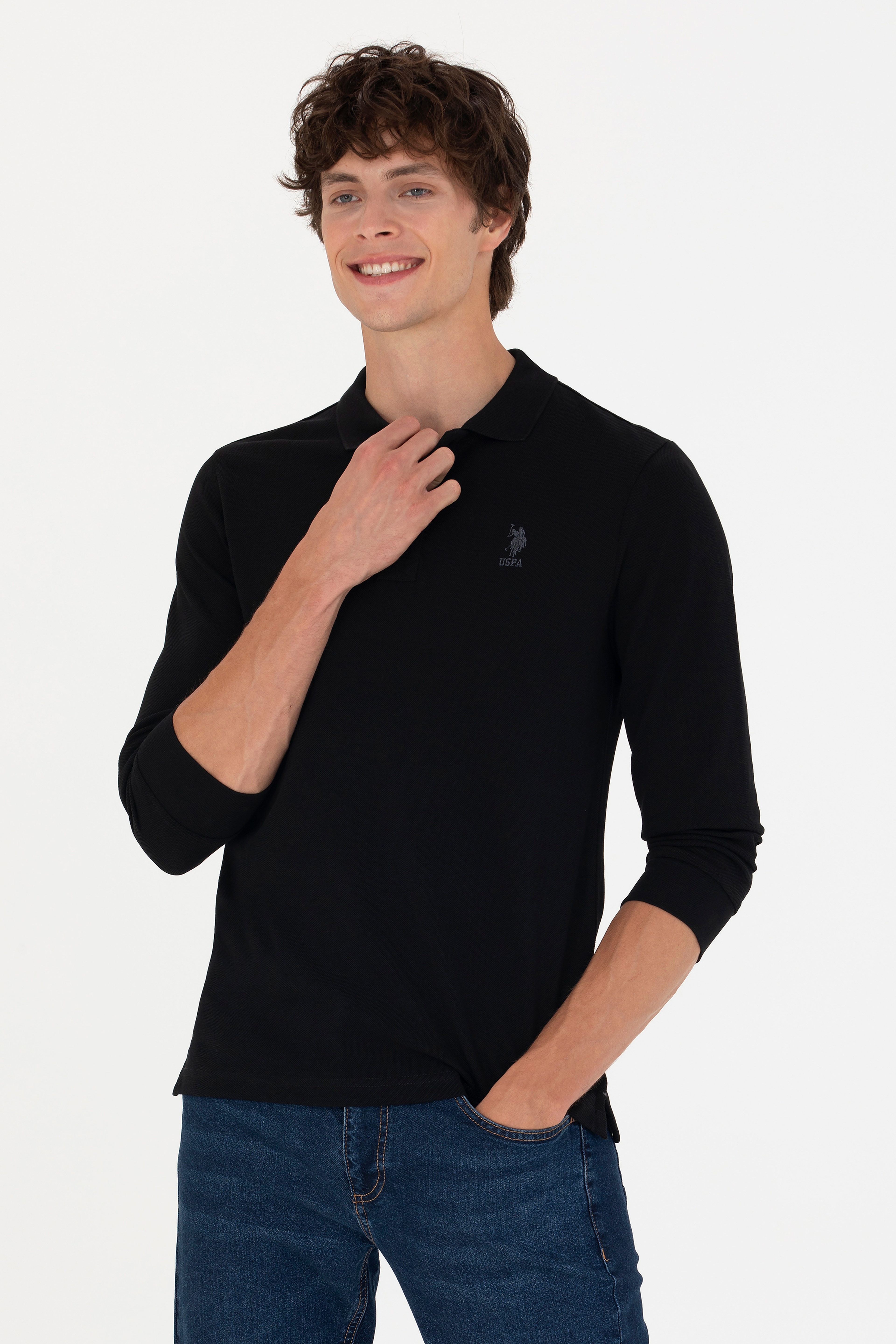 Erkek Siyah Basic Sweatshirt - Image 1