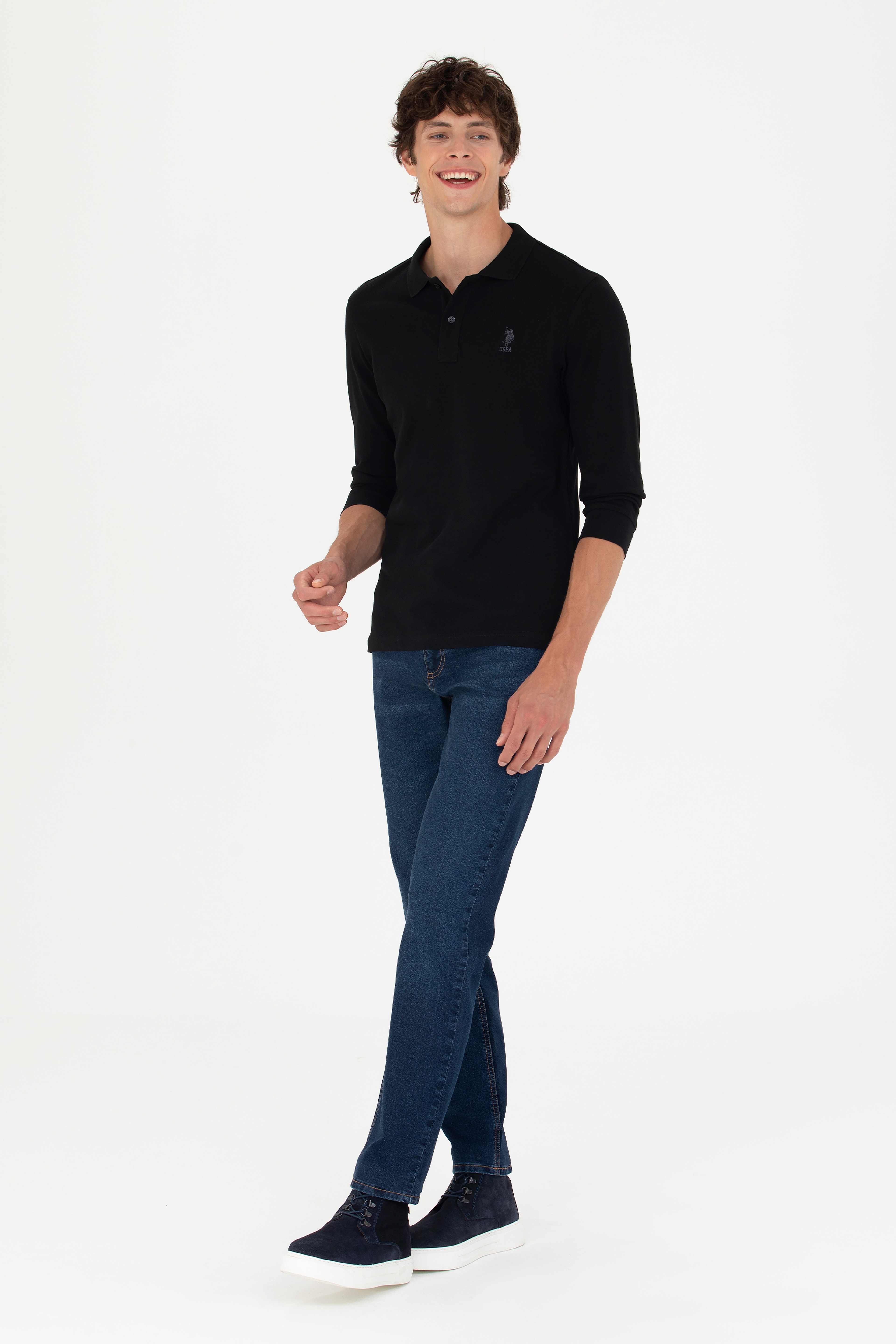 Erkek Siyah Basic Sweatshirt - Image 4