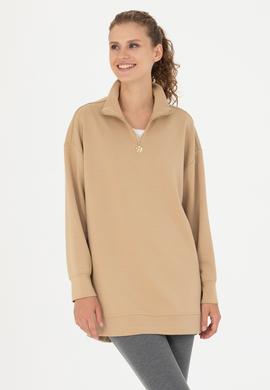 Kadın Kum Dik Yaka Sweatshirt - 50277560013