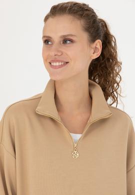 Kadın Kum Dik Yaka Sweatshirt - 50277560013