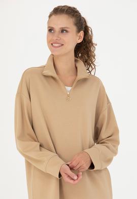 Kadın Kum Dik Yaka Sweatshirt - 50277560013