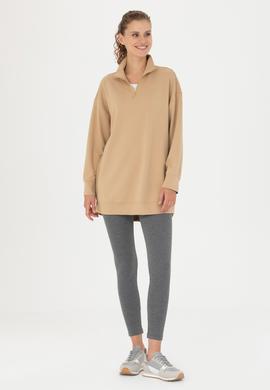 Kadın Kum Dik Yaka Sweatshirt - 50277560013