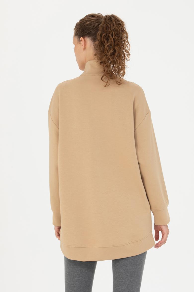 Kadın Kum Dik Yaka Sweatshirt - 50277560013