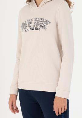 Kadın Krem Kapüşonlu Sweatshirt - 50276601005