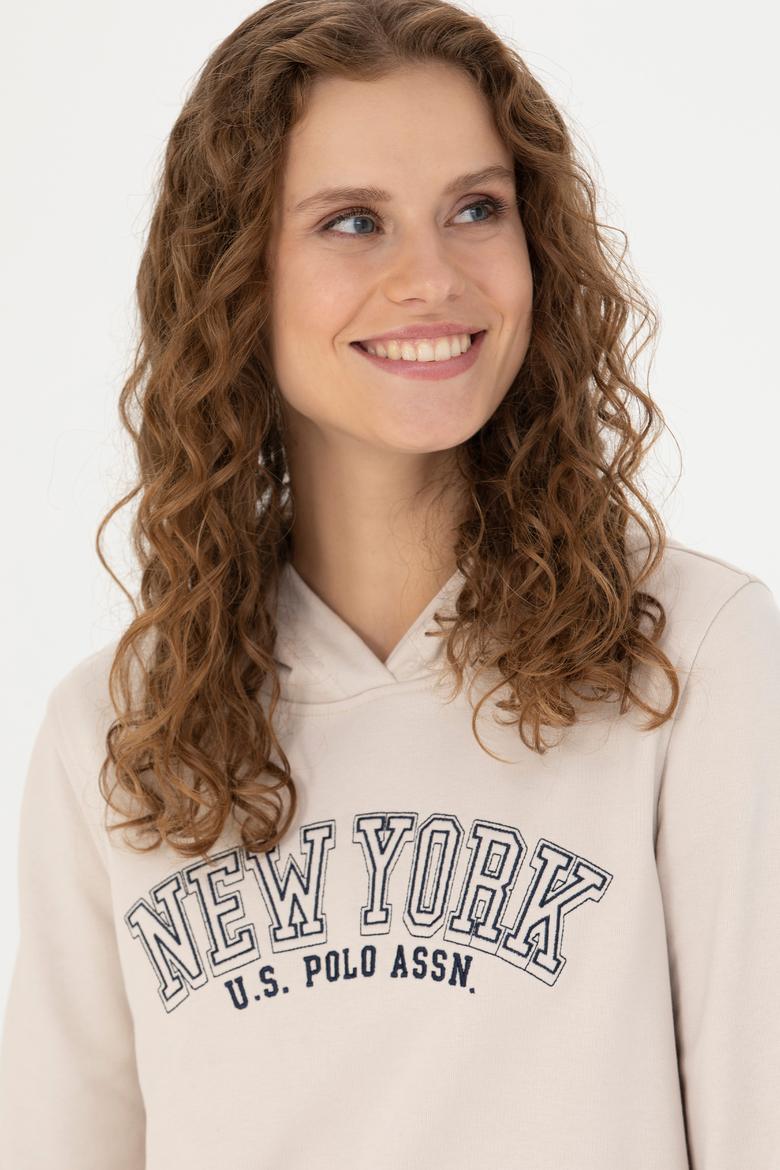 Kadın Krem Kapüşonlu Sweatshirt - 50276601005