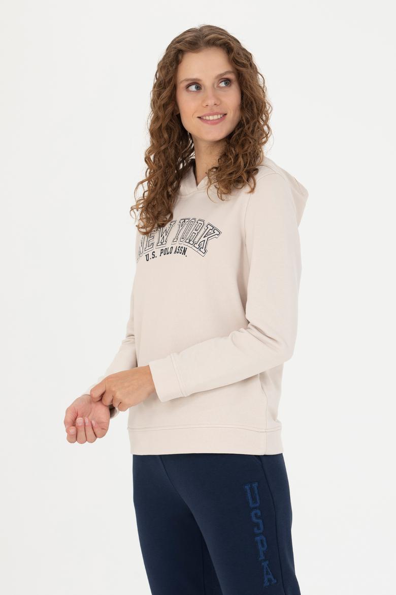 Kadın Krem Kapüşonlu Sweatshirt - 50276601005