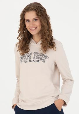 Kadın Krem Kapüşonlu Sweatshirt - 50276601005