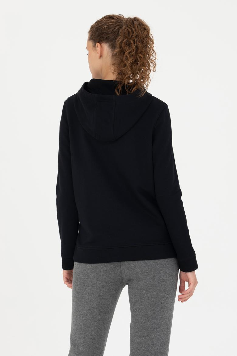 Kadın Siyah Kapüşonlu Sweatshirt - 50276601015
