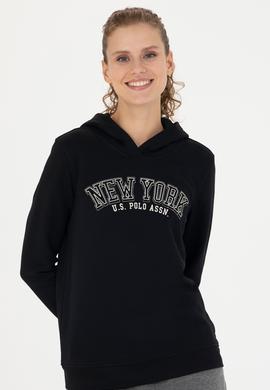 Kadın Siyah Kapüşonlu Sweatshirt - 50276601015