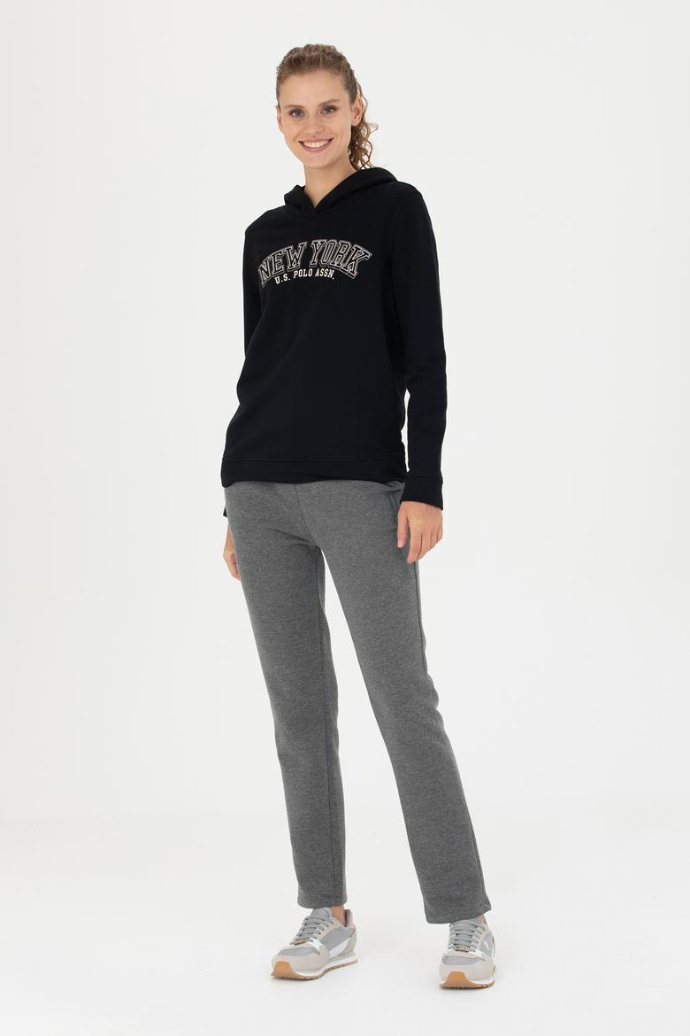 Kadın Siyah Kapüşonlu Sweatshirt - 50276601015