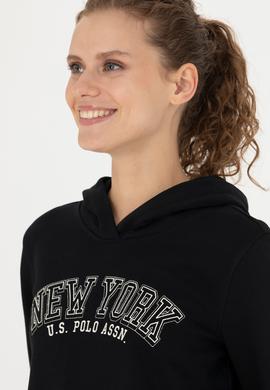 Kadın Siyah Kapüşonlu Sweatshirt - 50276601015
