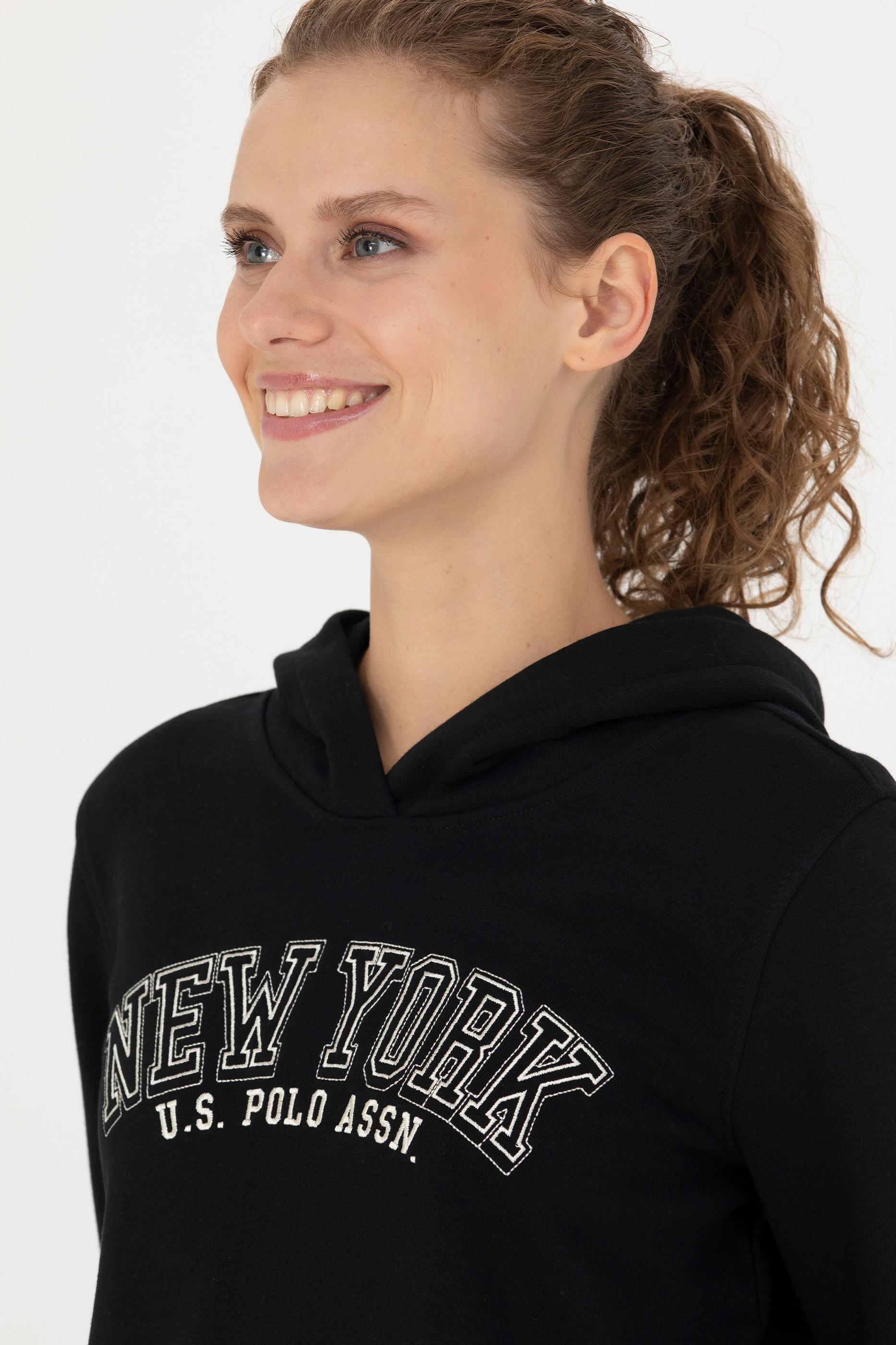 Kadın Siyah Kapüşonlu Sweatshirt