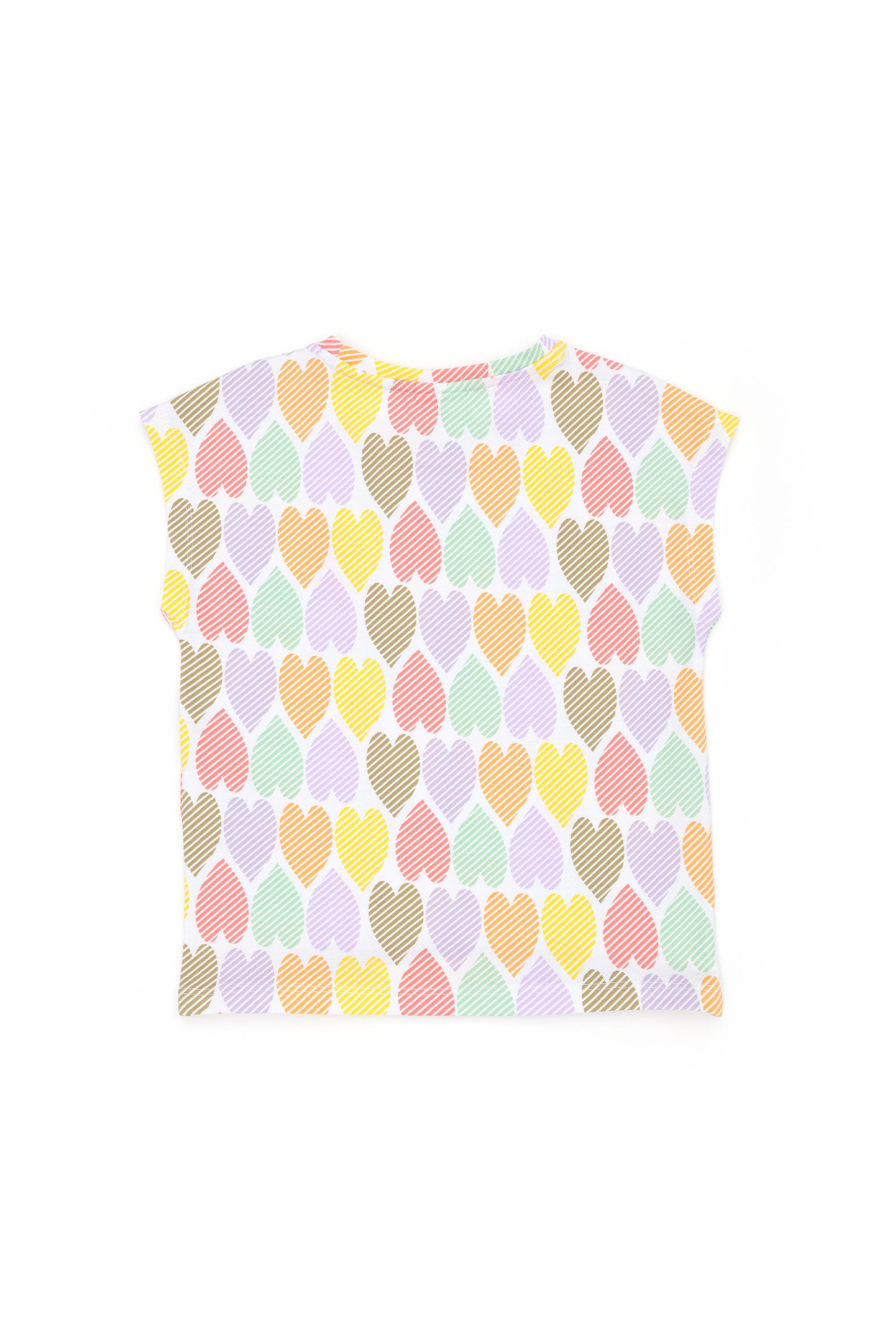 Kız Çocuk Beyaz Bisiklet Yaka Tişört