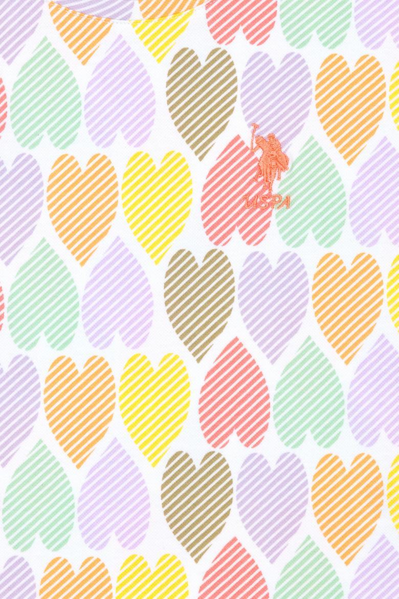 Kız Çocuk Beyaz Bisiklet Yaka Tişört - 50276742010