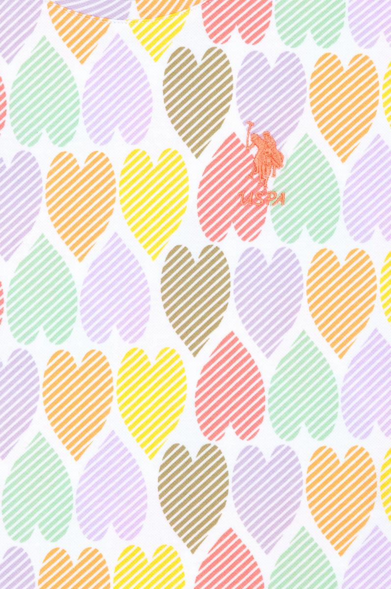 Kız Çocuk Beyaz Bisiklet Yaka Tişört