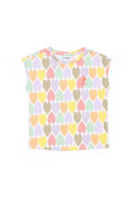 Kız Çocuk Beyaz Bisiklet Yaka Tişört - 50276742010