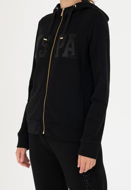 Kadın Siyah Kapüşonlu Basic Sweatshirt - 50272060004