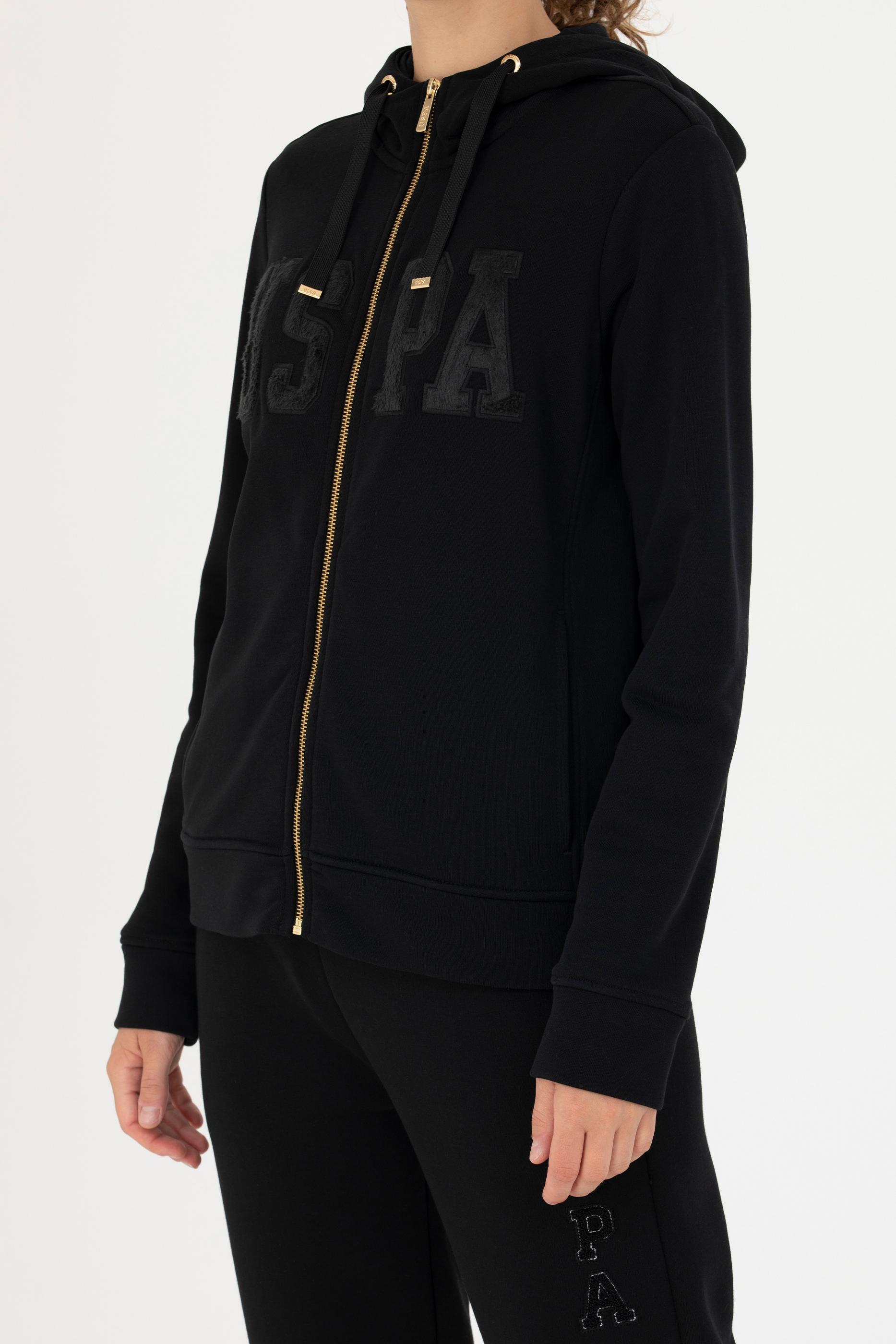 Kadın Siyah Kapüşonlu Basic Sweatshirt