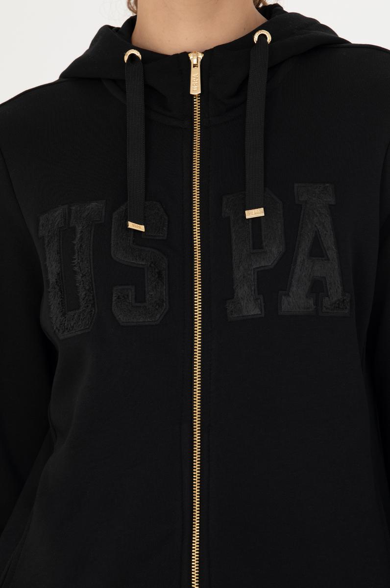 Kadın Siyah Kapüşonlu Basic Sweatshirt