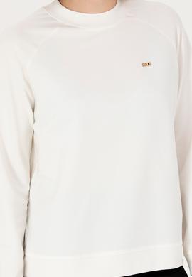 Kadın Ekru Bisiklet Yaka Sweatshirt - 50276027030