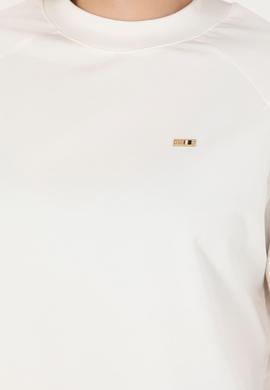 Kadın Ekru Bisiklet Yaka Sweatshirt - 50276027030