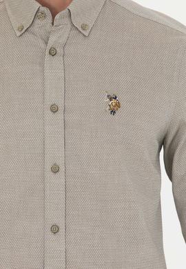 Erkek Haki Uzun Kollu Basic Gömlek - 50271292032