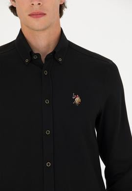 Erkek Siyah Uzun Kollu Basic Gömlek - 50271292113