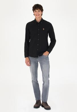 Erkek Siyah Uzun Kollu Basic Gömlek - 50271292113