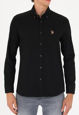 Erkek Siyah Uzun Kollu Basic Gömlek - 50271292113