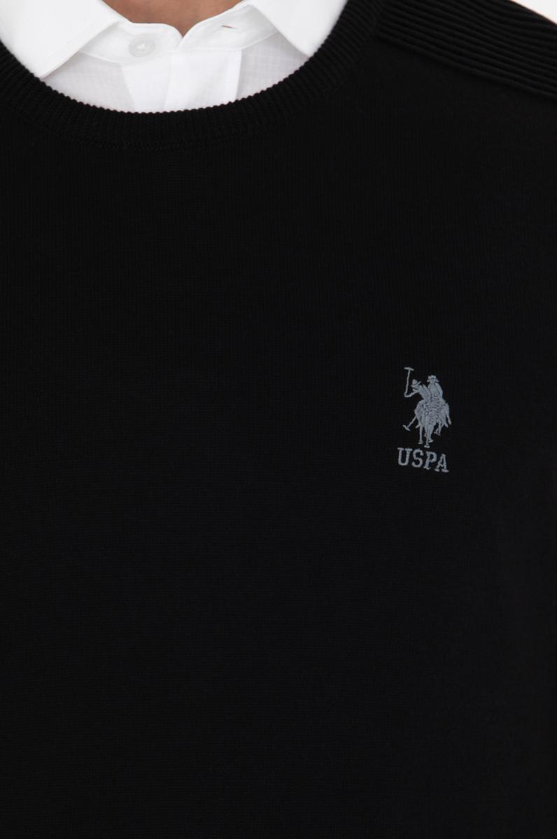 Erkek Siyah Bisiklet Yaka Kazak