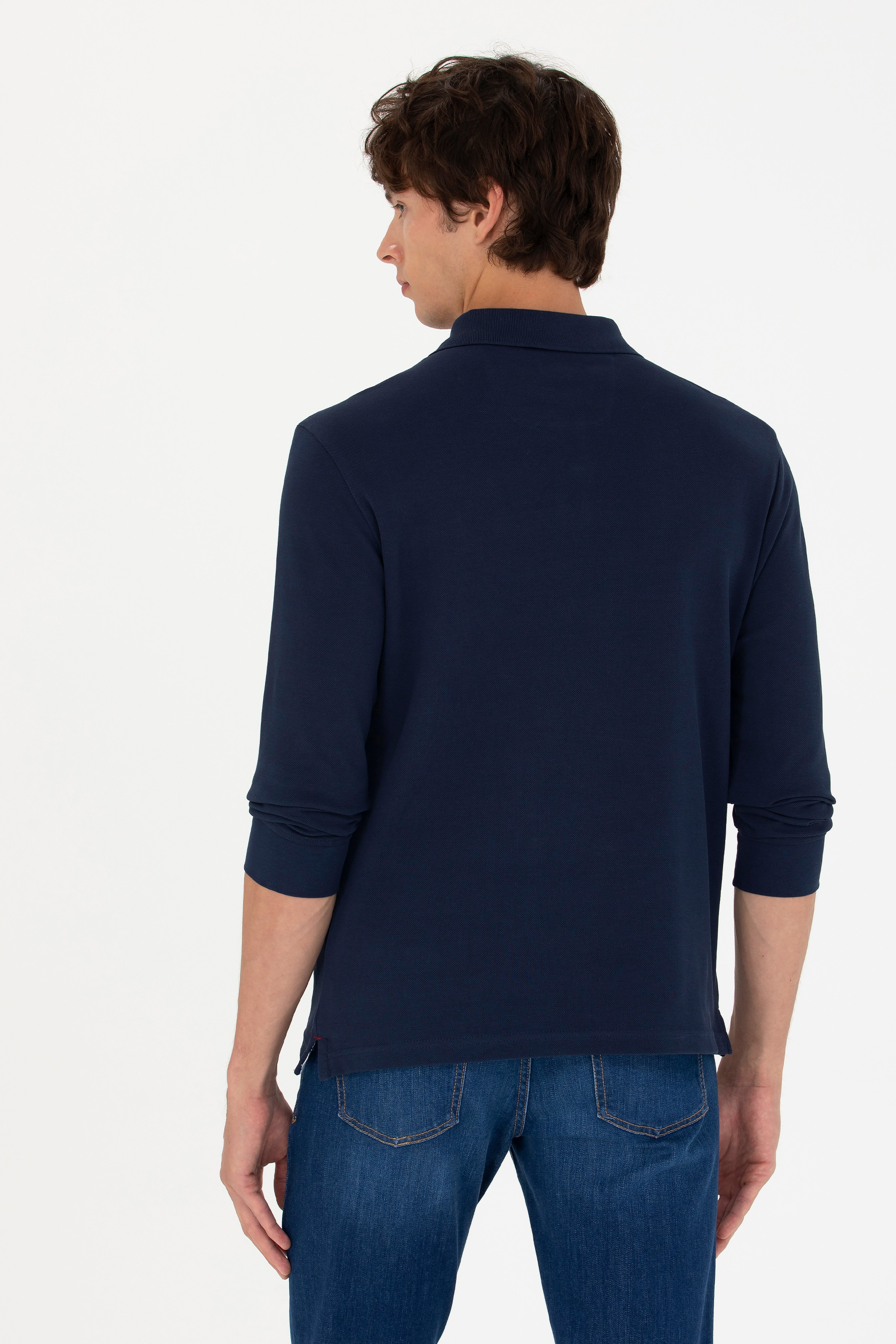 Erkek Lacivert Basic Sweatshirt - Image 5