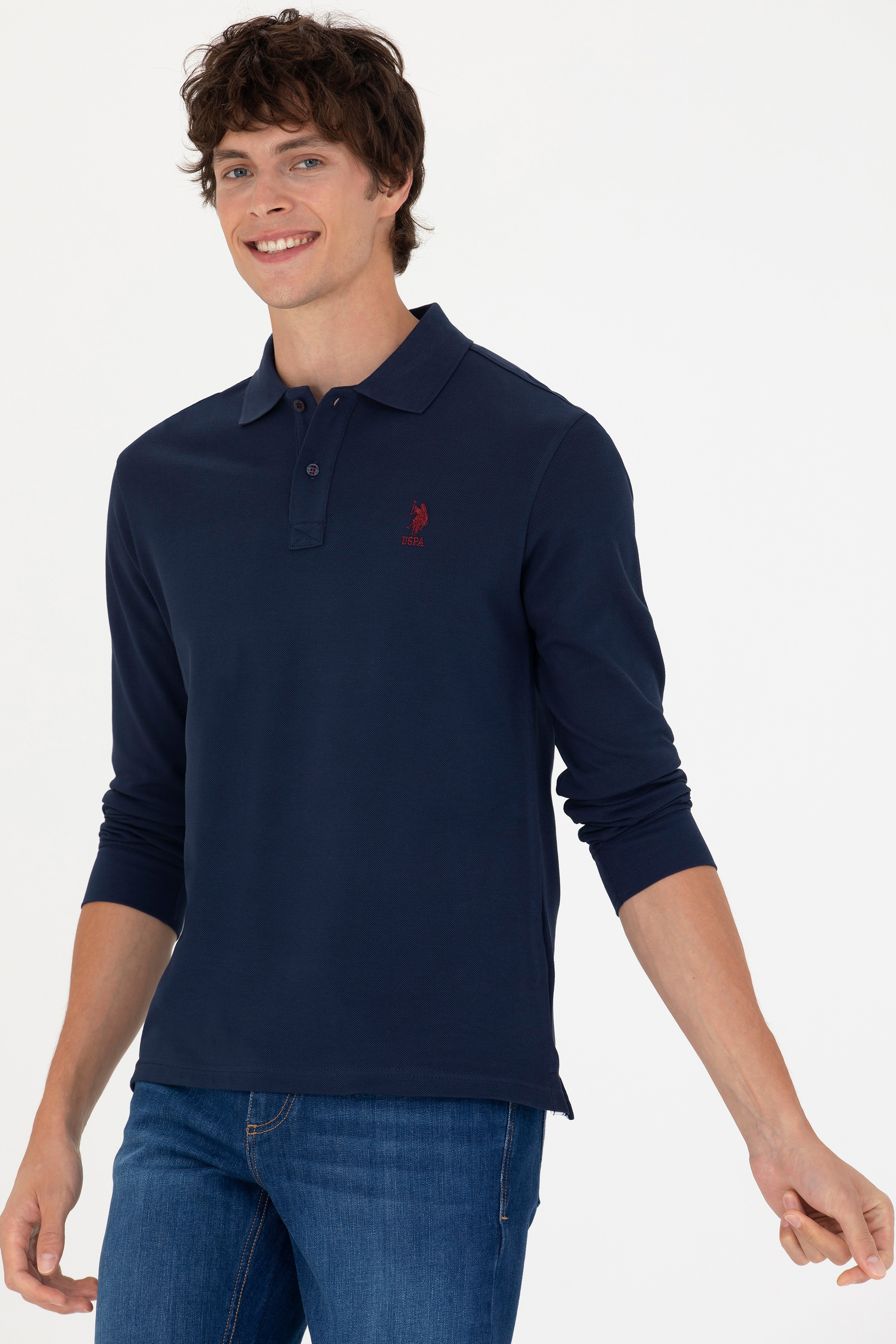 Erkek Lacivert Basic Sweatshirt - Image 3
