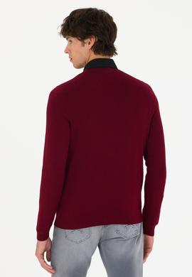 Erkek Bordo Basic Kazak - 50275819032