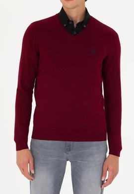 Erkek Bordo Basic Kazak - 50275819032