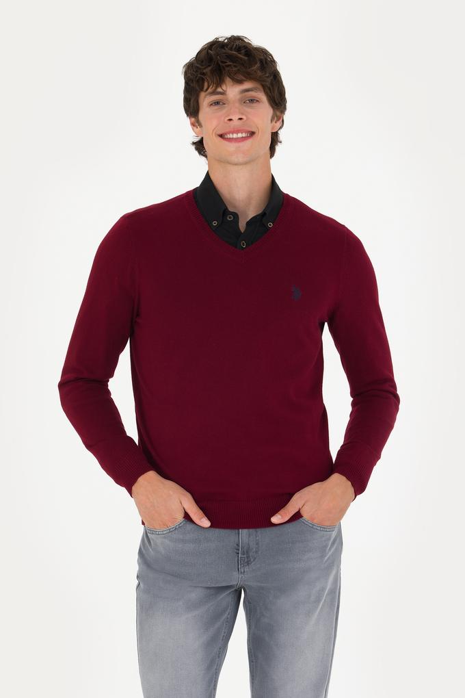 Erkek Bordo Basic Kazak