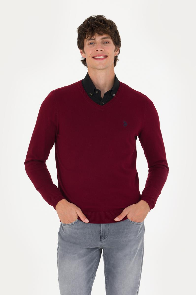 Erkek Bordo Basic Kazak