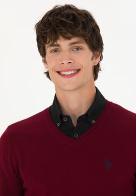 Erkek Bordo Basic Kazak - 50275819032