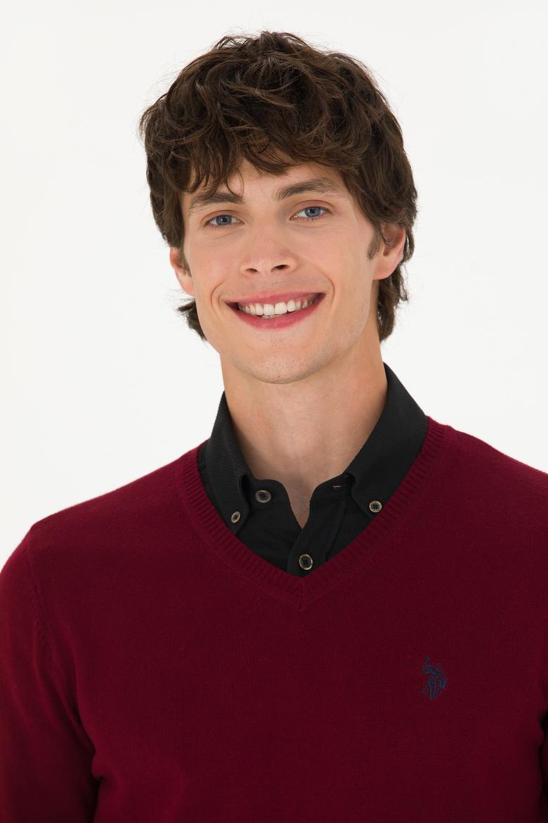 Erkek Bordo Basic Kazak - 50275819032