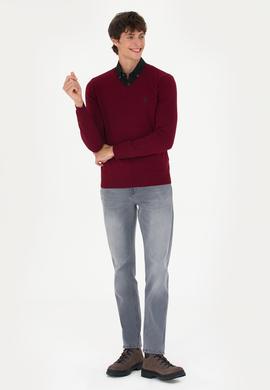 Erkek Bordo Basic Kazak - 50275819032