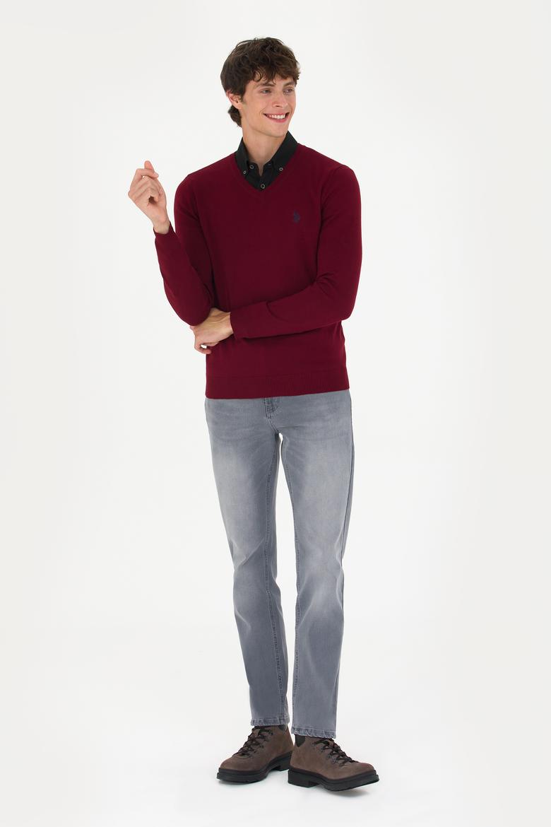 Erkek Bordo Basic Kazak - 50275819032