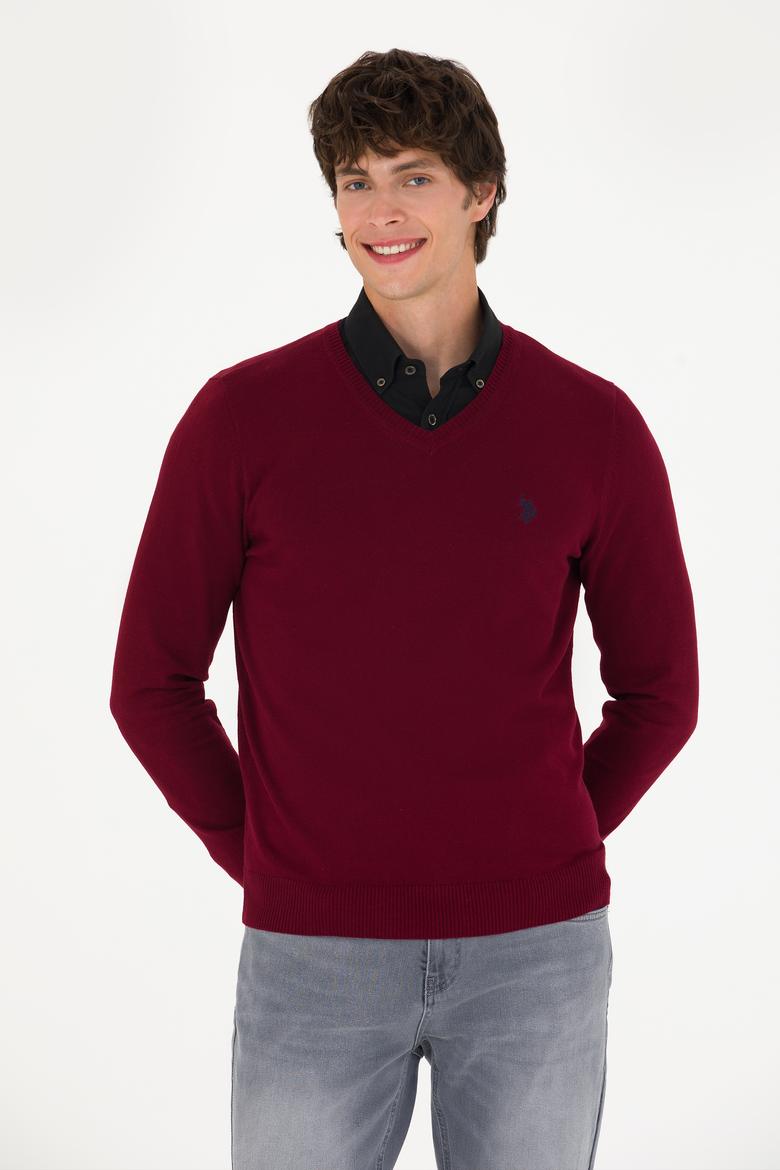 Erkek Bordo Basic Kazak - 50275819032