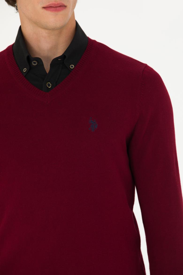 Erkek Bordo Basic Kazak - 50275819032